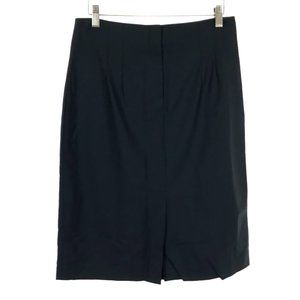 Womens Size 12 Theory Black Stretch Wool Midi Skirt